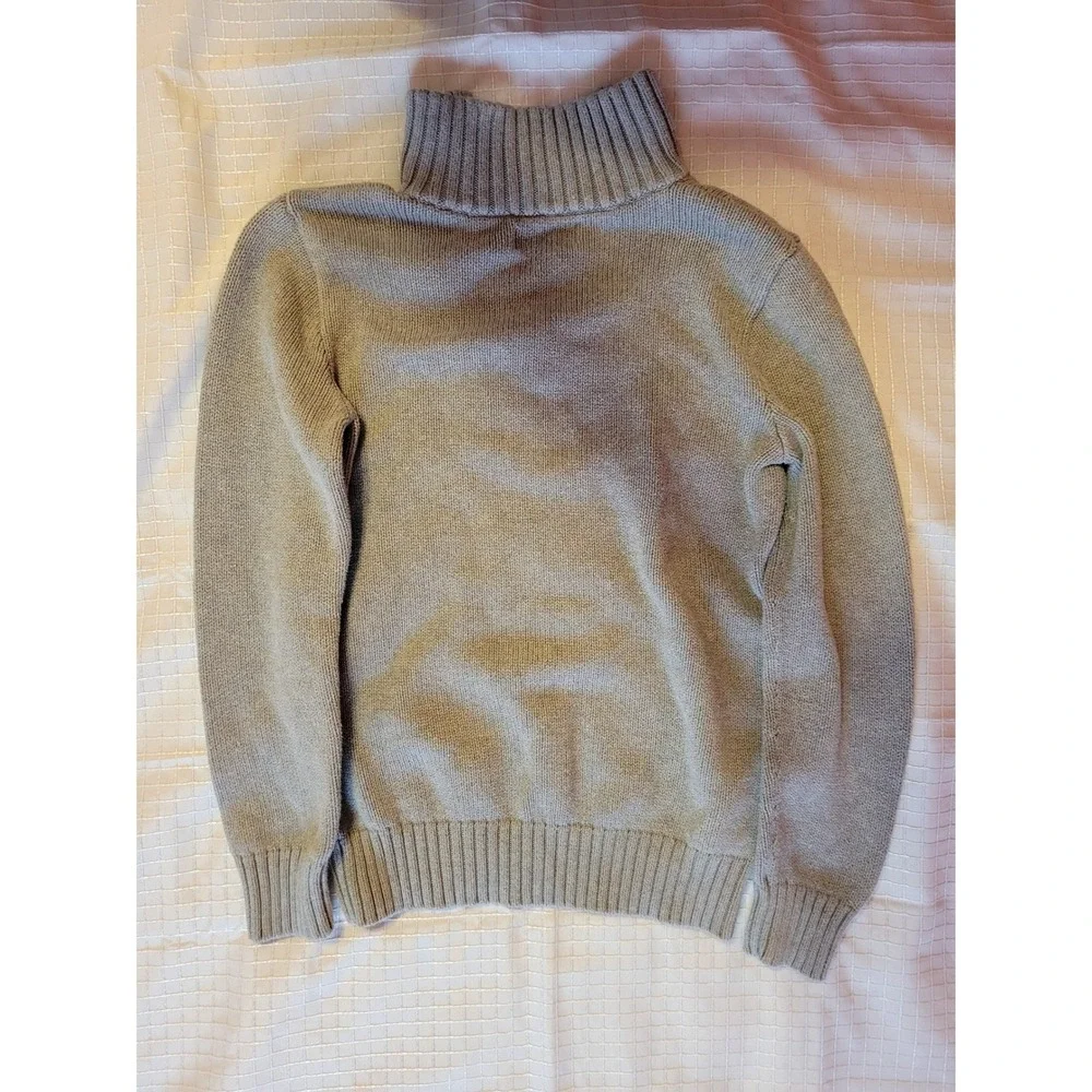Polo Ralph Lauren Boys Gray 100% Cotton Quarter Zip Sweater Size L 14-16